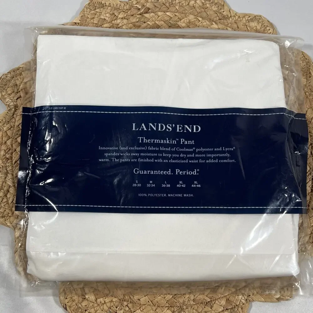 Lands’ End Thermaskin Men’s Pants White Size XL Thermal Layer Winter